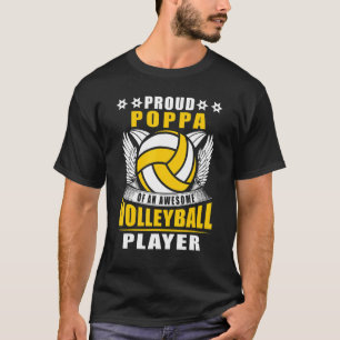 T-shirt Mens Fier Poppa D'Un Super Joueur De Volley-Ball V