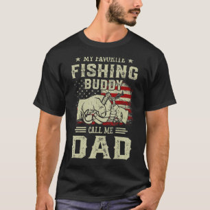 T-shirt Mens Fisher Fête des pères Mon favori Pêcheur Budd
