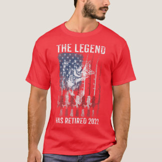 T-shirt Mens Fishing American Flag Retirement The Legend