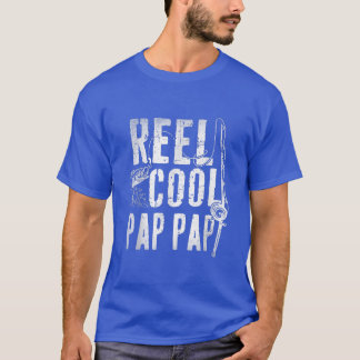 T-shirt Mens Fishing Fête des pères Papa Daddy Funny Reel 
