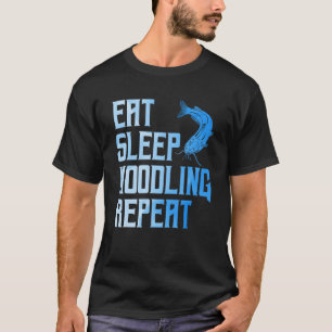 T-shirt Mens Flathead Poisson Mange Sleep Noodling Répéter