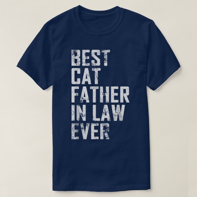 T-shirt Mens Funky Père Day Meilleur Chat Père En Droit Ja (Design devant)