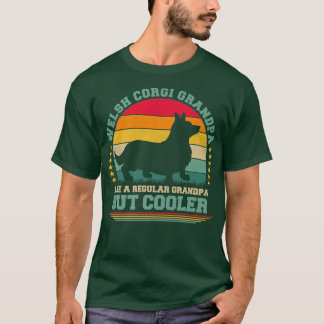 T-shirt Mens Funky Vintage Retro Chien Welsh Corgi Grandpa