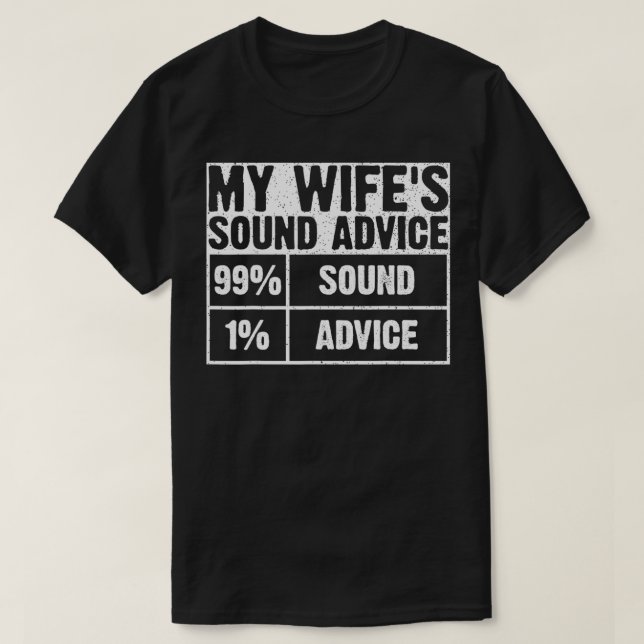 T-shirt Mens Funny Mari Femme My Wife's Sound Conseil (Design devant)