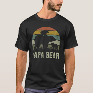 T-shirt Mens Funny Papa Bear Shirts Cub 2 Enfants Fête des