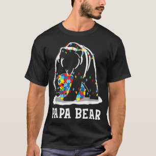 T-shirt Mens Funny Papa Ours Sensibilisation sur l'autisme