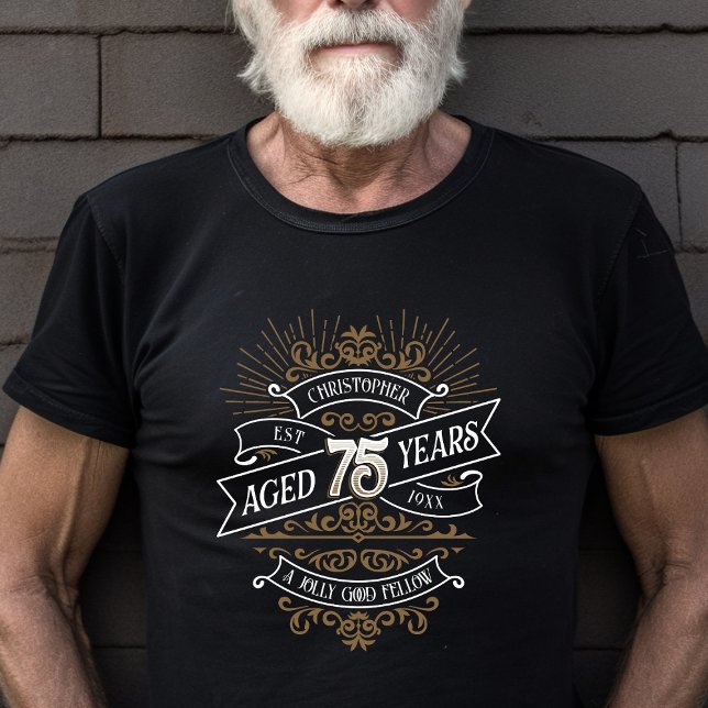 T-shirt Mens Funny Whiskey 75e anniversaire (Créateur téléchargé)
