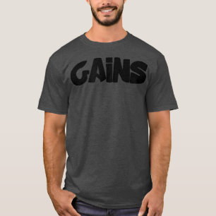 T-shirt Mens GAINS Gym Fitness Workout Bodybuilding Motiva