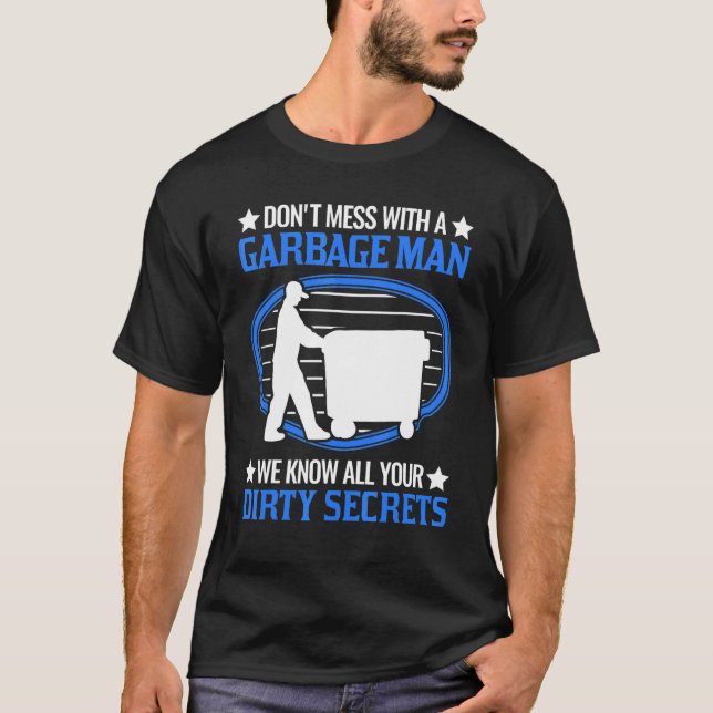T-shirt Mens Garbage Man Garbage Collection Ville Nettoyag (Devant)