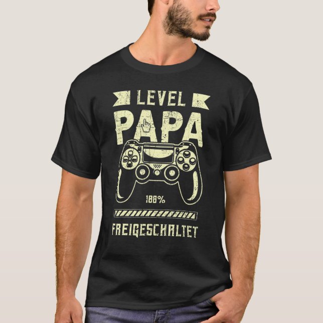 T-shirt Mens German Fresh dad Level dad Game controller 1 (Devant)