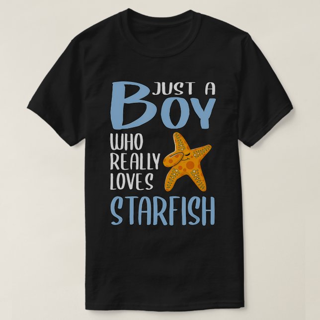 T-shirt Mens Gift Starfish Juste Un Garçon Qui Aime Vraime (Design devant)