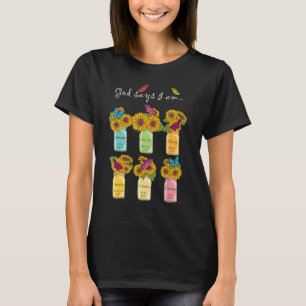 T-shirt Mens God Dit Que Je Suis Sunflower Butflies Christ