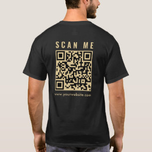 T-shirt Mens Gold me numérise QR Code avant et arrière imp