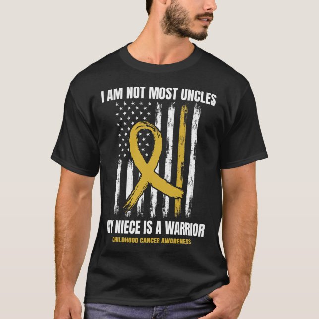 T-shirt Mens Gold Sensibilisation au cancer chez l'enfant  (Devant)