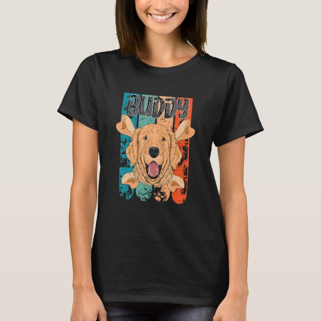 T-shirt Mens Golden Retriever Mans Best Friend I Retro Do (Devant)