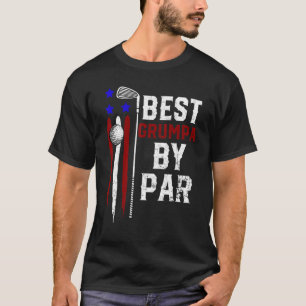 T-shirt Mens Golf Best Grumpa By Par Grandpa Golfer Flag A