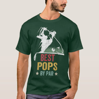 T-shirt Mens Golf Best Pops By Par Grand-pa Golfer Père
