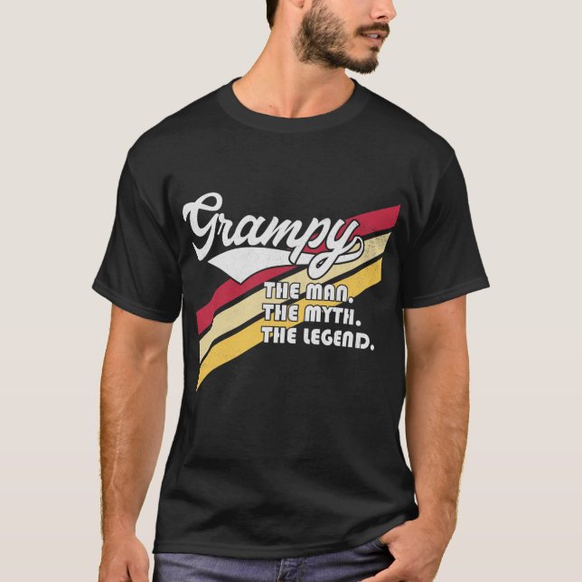T-shirt Mens Grampy The Man The Myth The Legend Père's (Devant)