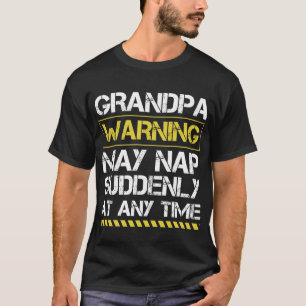T-shirt Mens Grand-Père Avertissement Peut Tomber Soudaine