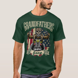 T-shirt Mens Grand-père Biker Gang Drapeau, Grand-père Rid