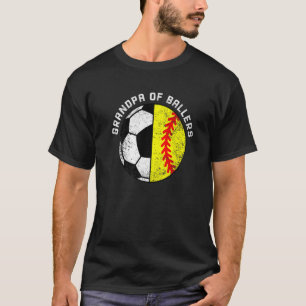 T-shirt Mens Grand-Père De Ballers Football Softball Grand