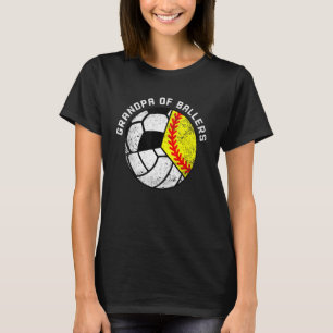 T-shirt Mens Grand-Père De Ballers Softball Volleyball Soc