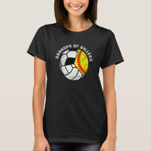 T-shirt Mens Grand-Père De Ballers Softball Volleyball Soc