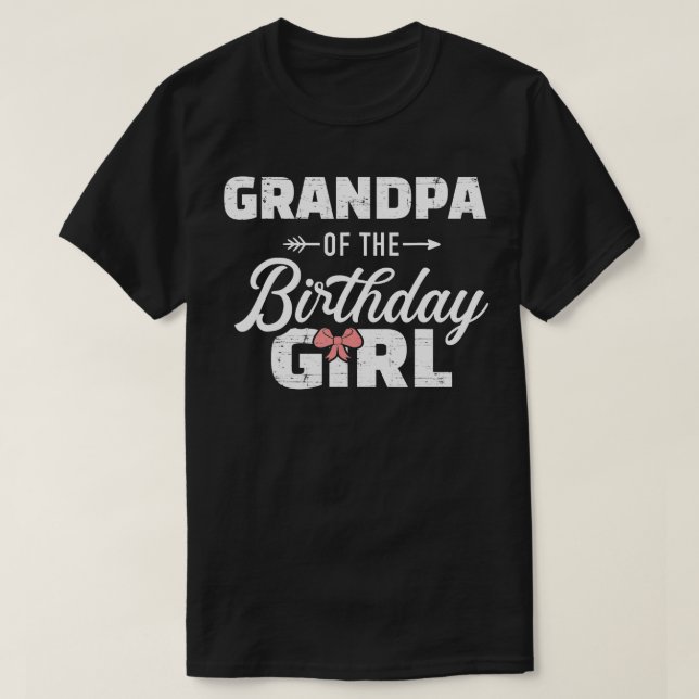 T-shirt Mens Grand-père de la petite-fille d'anniversaire (Design devant)