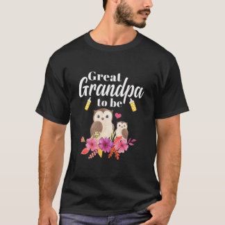 T-shirt Mens Grand-Père D'Être Un Baby shower De Chouette 