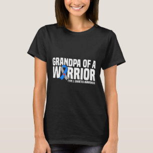 T-shirt Mens Grand-Père D'Un Guerrier Type 1 Diabète Lauré