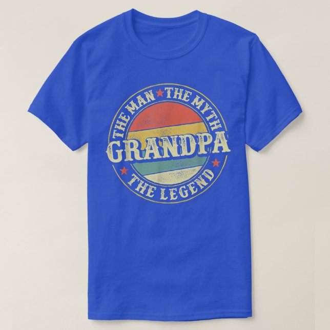 T-shirt Mens Grand-père L'homme Le Mythe La Légende Le Pèr (Design devant)