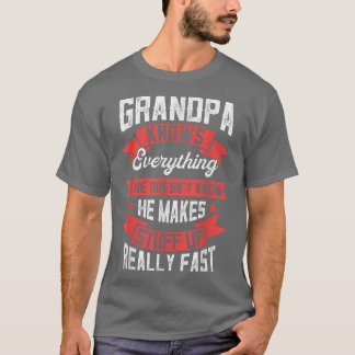 T-shirt Mens Grand-Père Sait Tout Vêtement, Grand-Père, F