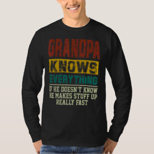 T-shirt Mens Grand-père sait tout Vintage Grand-père papa