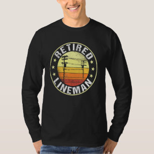 T-shirt Mens Great Retraité Lineman Design Retire Electric