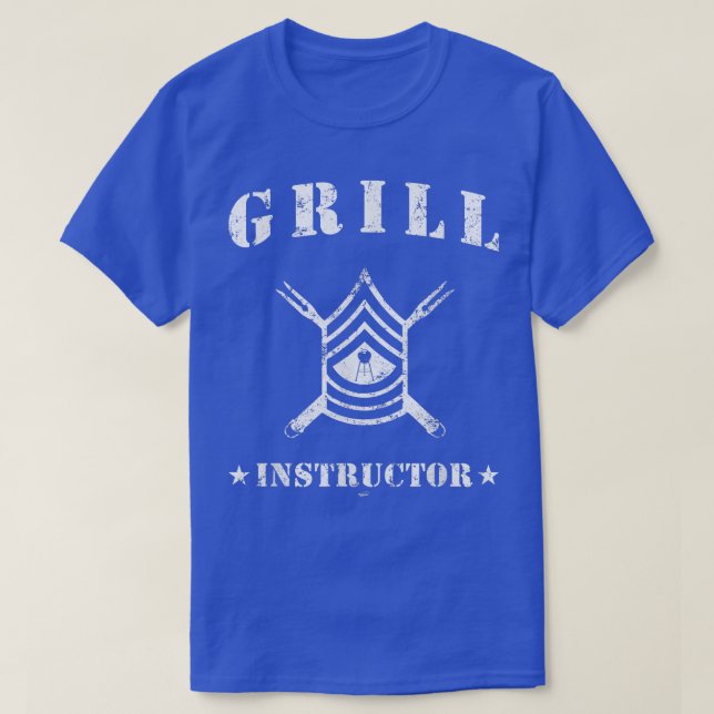 T-shirt Mens Grill Instructeur Sergent BBQ Père`s Day gi (Design devant)