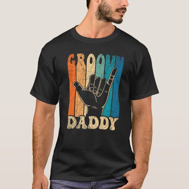 T-shirt Mens Groovy Daddy 70s Aesthetic Nostalgia 1970's R (Devant)