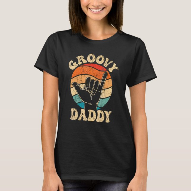 T-shirt Mens Groovy Daddy 70s Aesthetic Nostalgia 1970's R (Devant)