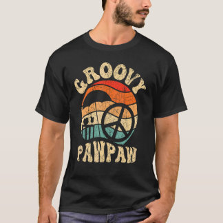 T-shirt Mens Groovy Pawpaw 70s Aesthetic Nostalgia 1970's 
