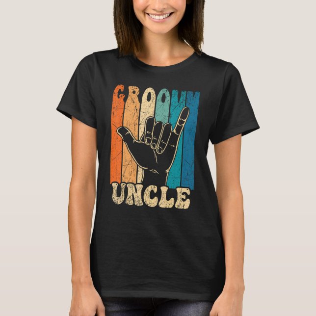 T-shirt Mens Groovy Uncle 70s Aesthetic Nostalgia 1970's R (Devant)