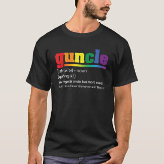 T-shirt Mens Guncle Définition Pour Gay Uncle Rainbow Colo