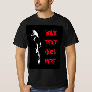 T-shirt Mens Halloween Crâne Noir