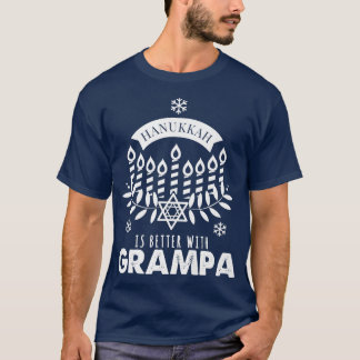 T-shirt Mens Hanoukka est mieux avec Grampa Matching Famil