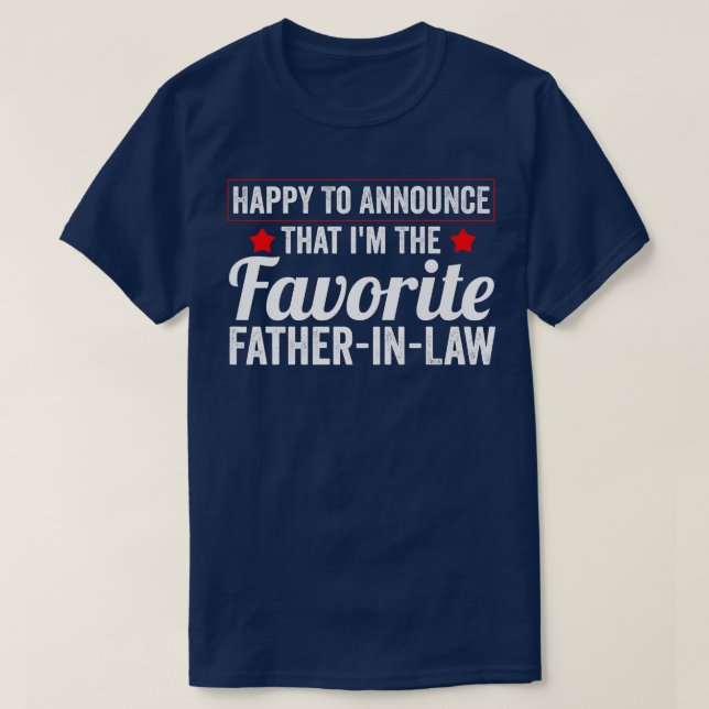 T-shirt Mens happy to announce I'm fatherinlaw familyinlaw (Design devant)