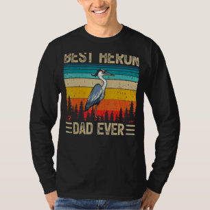 T-shirt Mens Heron Bird Vintage Meilleur Heron Papa Jamais