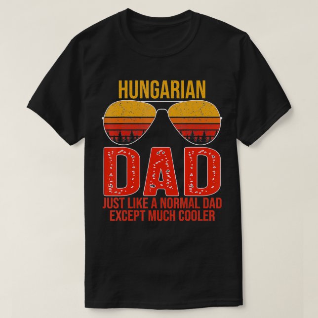 T-shirt Mens Hongrois Papa Retro Lunettes de soleil Hongri (Design devant)