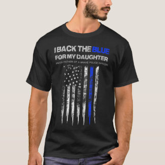 T-shirt Mens I Back Blue Pour Ma Fille Mince Lin Bleu
