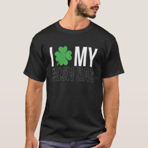 T-shirt Mens I Love My Irish Papa Père Papa Papa Papa Papa