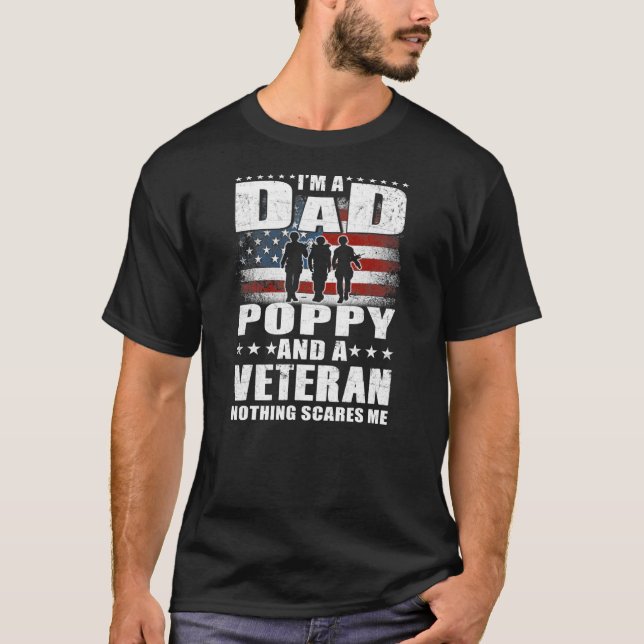 T-shirt Mens I'm A Dad Poppy And A Veteran Dad Poppy (Devant)