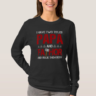 T-shirt Mens J'Ai Deux Titres Papa Et Pères Et Je Rock