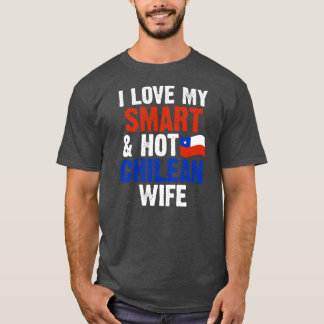 T-shirt Mens J'aime ma femme chilienne chaude chic chilien